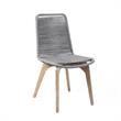 Armen Living Island Wood Outdoor Patio Dining Chair in Gray/Natural (Set of 2)