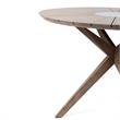 Armen Living Oasis Outdoor Wood and Stone Round Dining Table in Natural