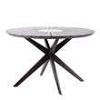 Armen Living Oasis Wood and Stone Outdoor Round Dining Table in Gray