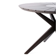 Armen Living Oasis Wood and Stone Outdoor Round Dining Table in Gray