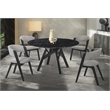 Armen Living Venus Rowan 5PC Wood Dining Table and Chair Set in Black/Gray