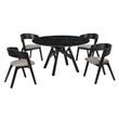 Armen Living Venus Jackie 5PC Wood Dining Table and Chair Set in Black/Gray