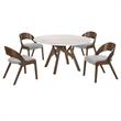 Armen Living Venus Polly 5-Piece Wood Dining Table & Chair Set in Walnut/Gray