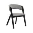 Armen Living Cirque Rowan 5-Piece Wood Dining Table and Chair Set in Black/Gray