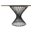 Armen Living Cirque Round Contemporary Wood Dining Table in Walnut/Black