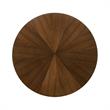 Armen Living Cirque Round Contemporary Wood Dining Table in Walnut/Black