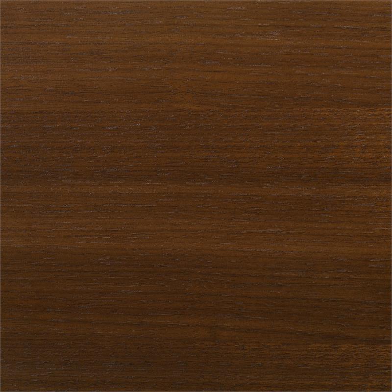 Armen Living Cirque Round Contemporary Wood Dining Table in Walnut/Black