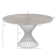 Armen Living Cirque Round Contemporary Wood Dining Table in Walnut/Black