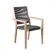 Armen Living Sienna & Madsen 5PC Wood Outdoor Dining Set in Gray Teak/Black