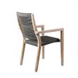 Armen Living Sienna & Madsen 5PC Wood Outdoor Dining Set in Gray Teak/Black