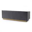 Armen Living Miranda Tufted Modern Velvet Sofa in Dark Gray/Gold