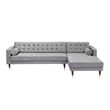 Armen Living Somerset Tufted Modern Velvet Right Sectional Sofa in Gray