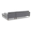 Armen Living Somerset Tufted Modern Velvet Right Sectional Sofa in Gray