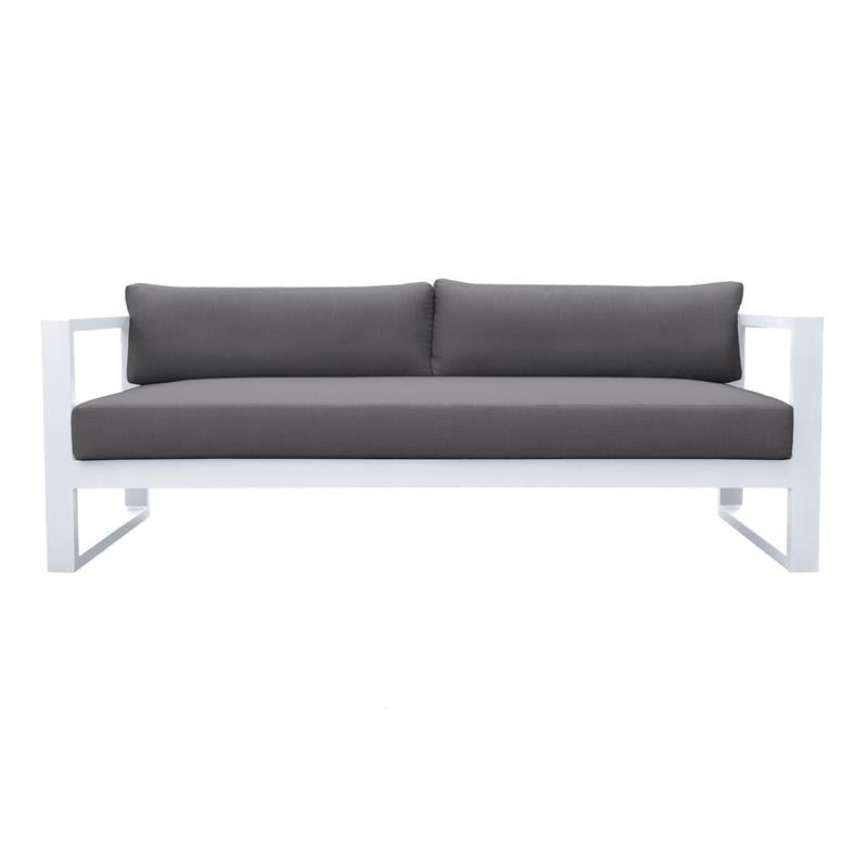 Armen Living Aelani 4-Piece Modern Aluminum Outdoor Set in White/Gray
