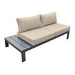 Armen Living Razor 4PC Aluminum/Fabric Outdoor Sectional Set in Taupe/Dark Gray