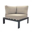 Armen Living Razor 4PC Aluminum/Fabric Outdoor Sectional Set in Taupe/Dark Gray
