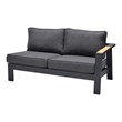 Armen Living Palau 4-Piece Aluminum Outdoor Patio Sofa Set in Dark Gray/Natural