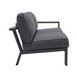 Armen Living Palau 4-Piece Aluminum Outdoor Patio Sofa Set in Dark Gray/Natural