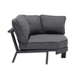 Armen Living Palau 4-Piece Aluminum Outdoor Patio Sofa Set in Dark Gray/Natural