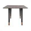 Armen Living Turin Rustic Dining Table with Solid Oak Wood Top/Copper Tip Legs