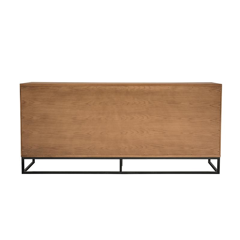 Armen Living Nevada Modern Solid Wood Sideboard in Balsamic Oak