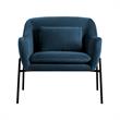 Armen Living Karen Modern Velvet Accent Chair with Armrest in Blue