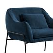 Armen Living Karen Modern Velvet Accent Chair with Armrest in Blue