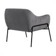 Armen Living Karen Modern Velvet Accent Chair with Armrest in Gray