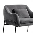 Armen Living Karen Modern Velvet Accent Chair with Armrest in Gray