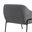 Armen Living Karen Modern Velvet Accent Chair with Armrest in Gray