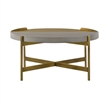 Armen Living Dua Modern Metal & Concrete Coffee Table in Antique Brass/Gray