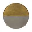 Armen Living Dua Modern Metal & Concrete Coffee Table in Antique Brass/Gray