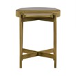 Armen Living Dua Modern Metal & Concrete End Table in Antique Brass/Gray