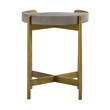 Armen Living Dua Modern Metal & Concrete End Table in Antique Brass/Gray