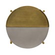 Armen Living Dua Modern Metal & Concrete End Table in Antique Brass/Gray