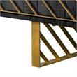 Armen Living Monaco Rectangular Solid Wood Sideboard in Black/Antique Brass