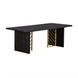 Armen Living Monaco Wood Coffee Table in Black/Antique Brass