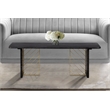 Armen Living Monaco Wood Coffee Table in Black/Antique Brass