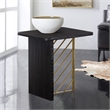 Armen Living Monaco Modern Wood Side Table in Black/Antique Brass