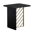 Armen Living Monaco Modern Wood Side Table in Black/Antique Brass
