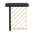 Armen Living Monaco Modern Wood Side Table in Black/Antique Brass