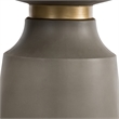 Armen Living Pinni Round Contemporary Stone Dining Table in Gray/Antique Brass