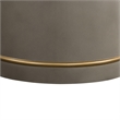Armen Living Pinni Round Contemporary Stone Dining Table in Gray/Antique Brass