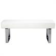Armen Living Amanda 3-Piece Rectangular Faux Leather & Metal Dining Set in White