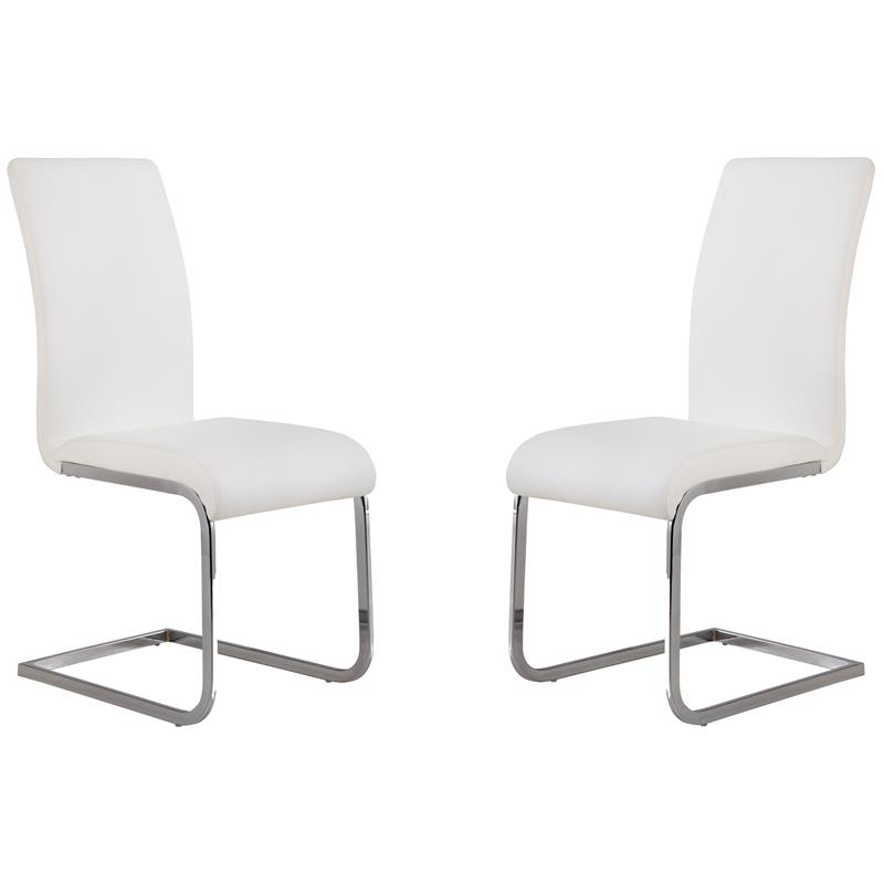 Armen Living Amanda 5-Piece Modern Wood & Metal Dining Set in White