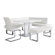 Armen Living Amanda 5-Piece Modern Wood & Metal Dining Set in White