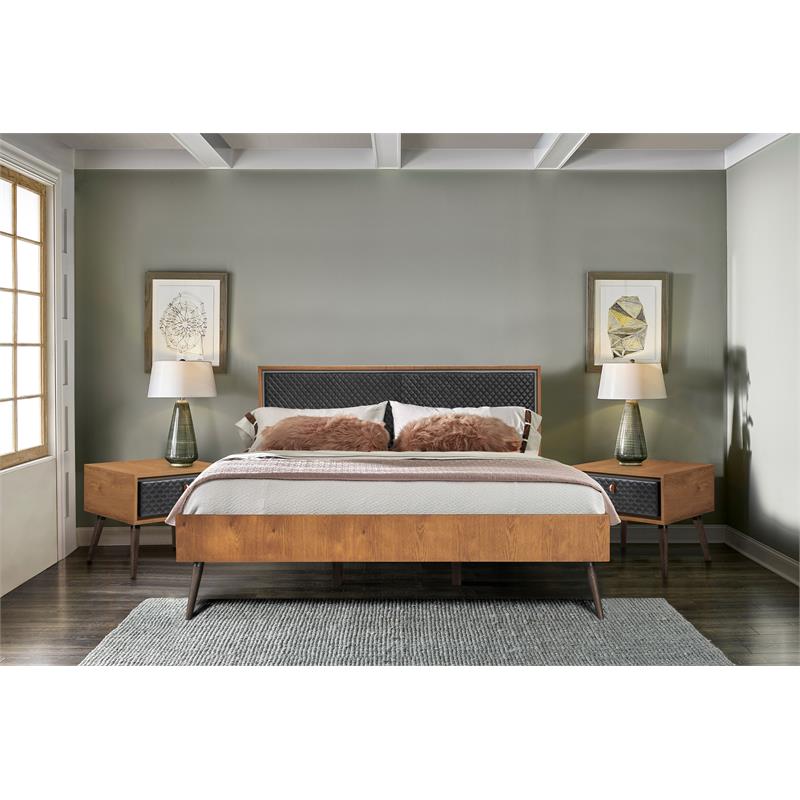 Armen Living Coco 3-Piece Wood King Bedroom Set in Chocolate/Black