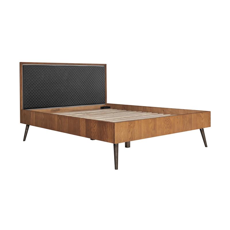 Armen Living Coco 3-Piece Wood Queen Bedroom Set in Chocolate/Black