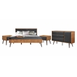 Armen Living Coco 4-Piece Wood King Platform Bedroom Set in Chocolate/Black