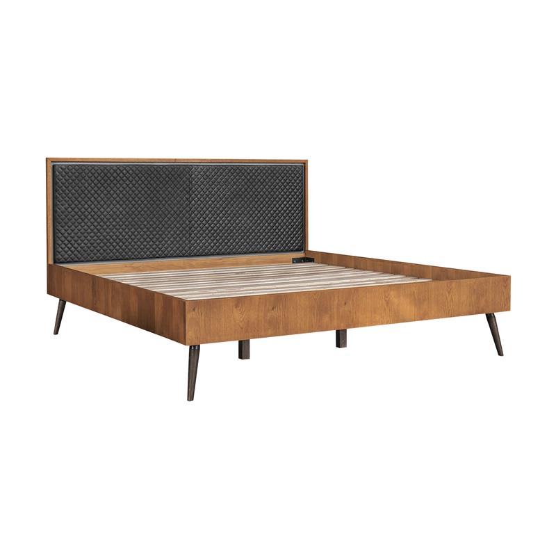 Armen Living Coco 4-Piece Wood King Platform Bedroom Set in Chocolate/Black